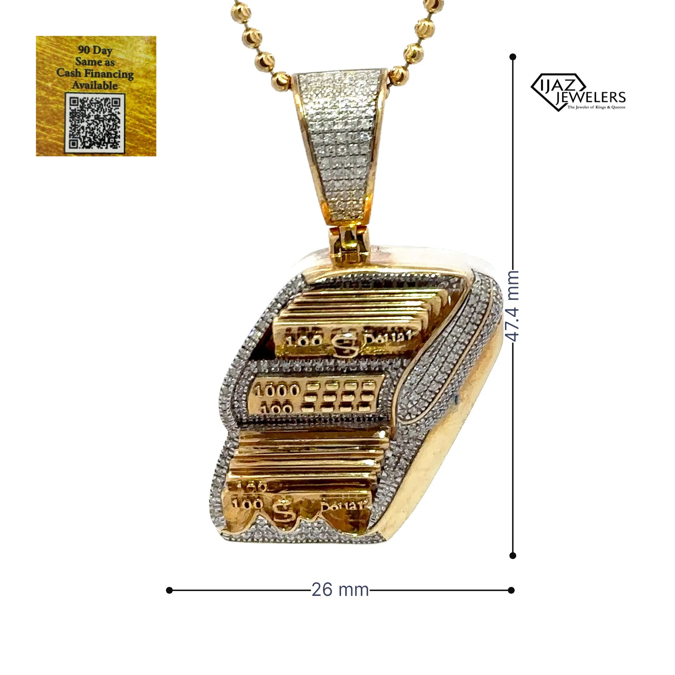 10K gold 0.67 CTW Diamond Money Counter Charm