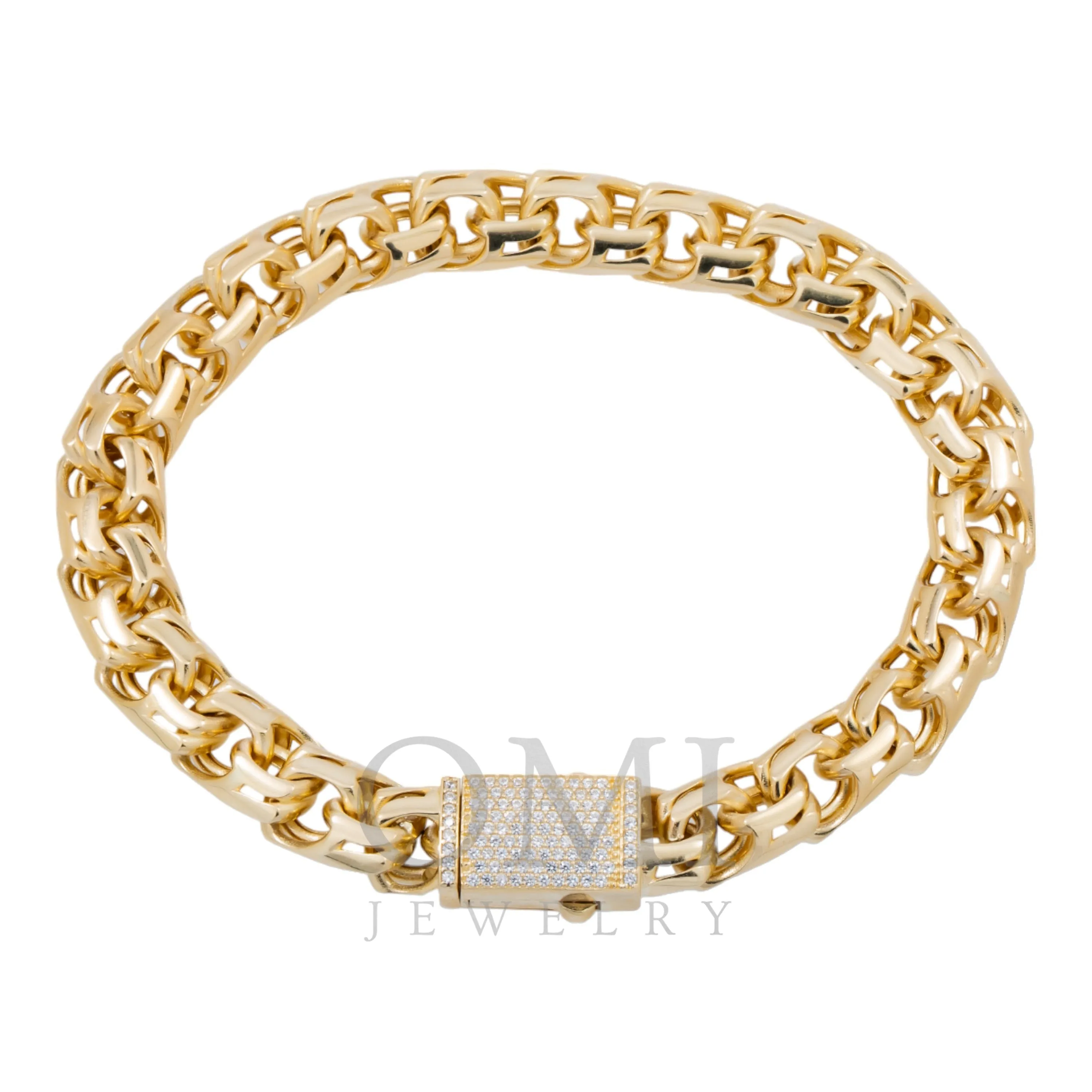 10K GOLD CHINO LINK CHAIN BRACELET WITH DIAMOND CLASP