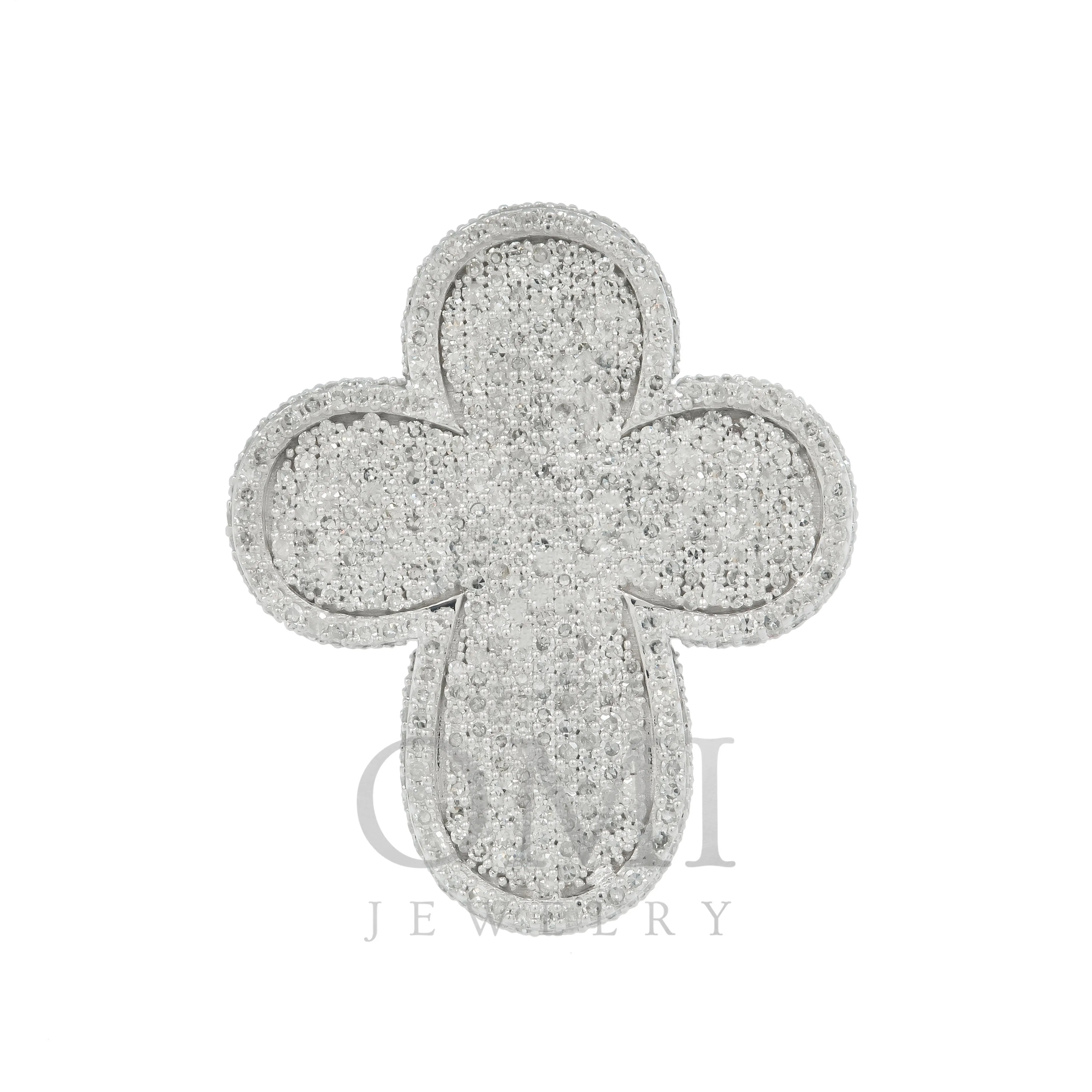 10K GOLD ROUND DIAMOND ROUNDED CROSS RING 3.21 CT