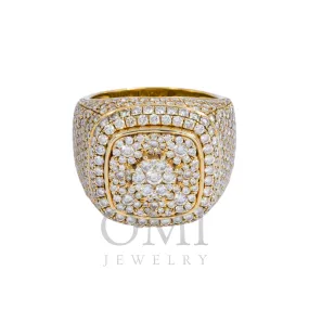 10K GOLD ROUND FLOWER CLUSTER DIAMOND STATEMENT RING 5.51 CT