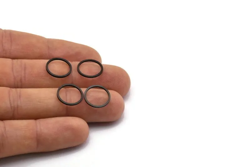 13mm Black Rings - 50 Oxidized Brass Black Circle Connectors (13x1x1mm) BS 1100 S552