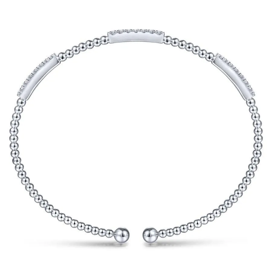 14k White Gold Diamond Bangle Bracelet