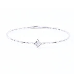 Stunning 14K White Gold Diamond Hypocycloid Flex Bracelet