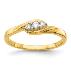 14K Yellow Gold Lab Grown Diamond Three Stone Ring