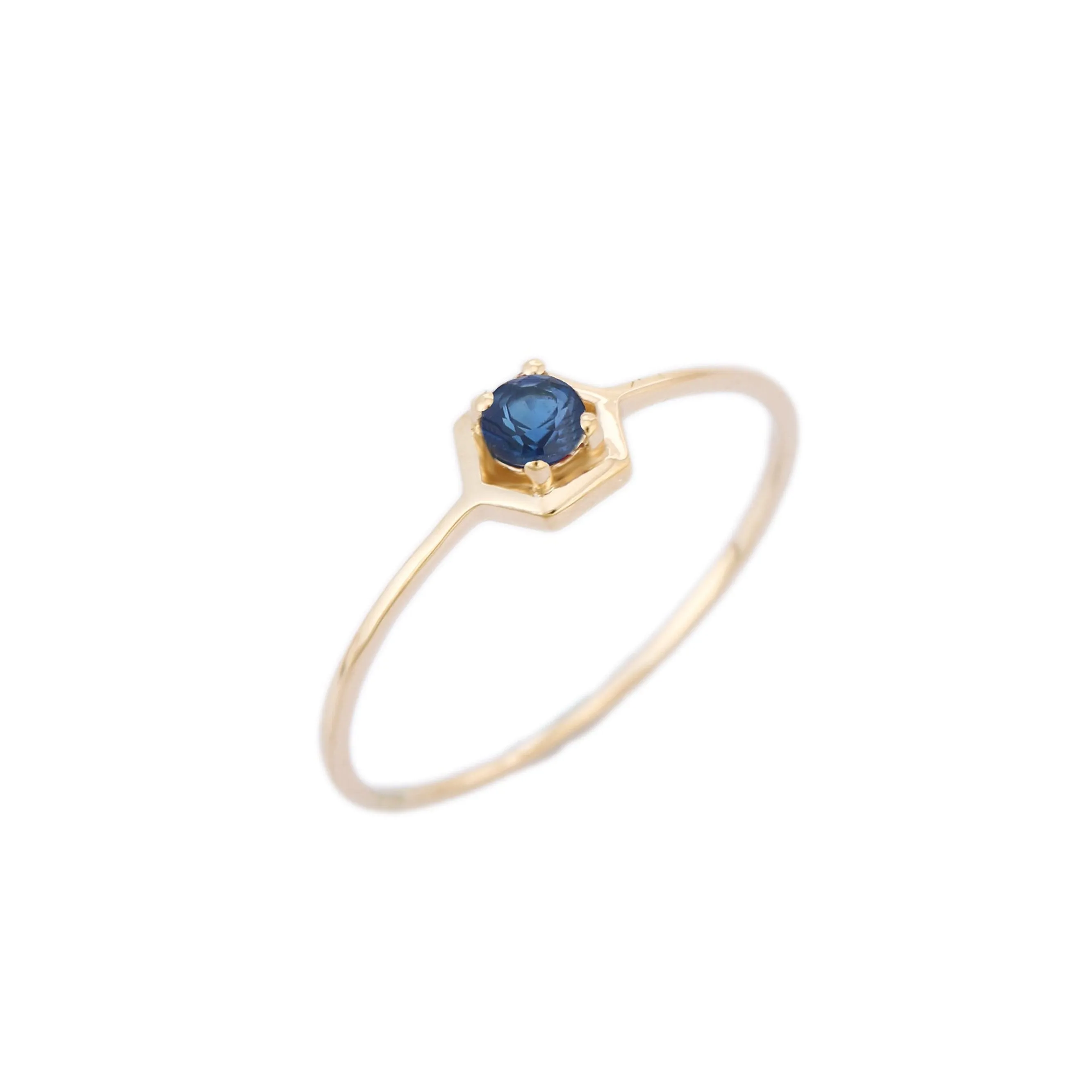 14K Yellow Gold Sapphire Ring