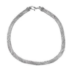 17.5" Ridged Silver Choker [180.7]