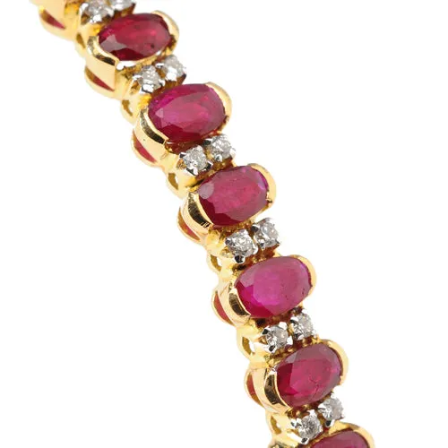 18k Gold Diamond and Ruby Marjan Bangle