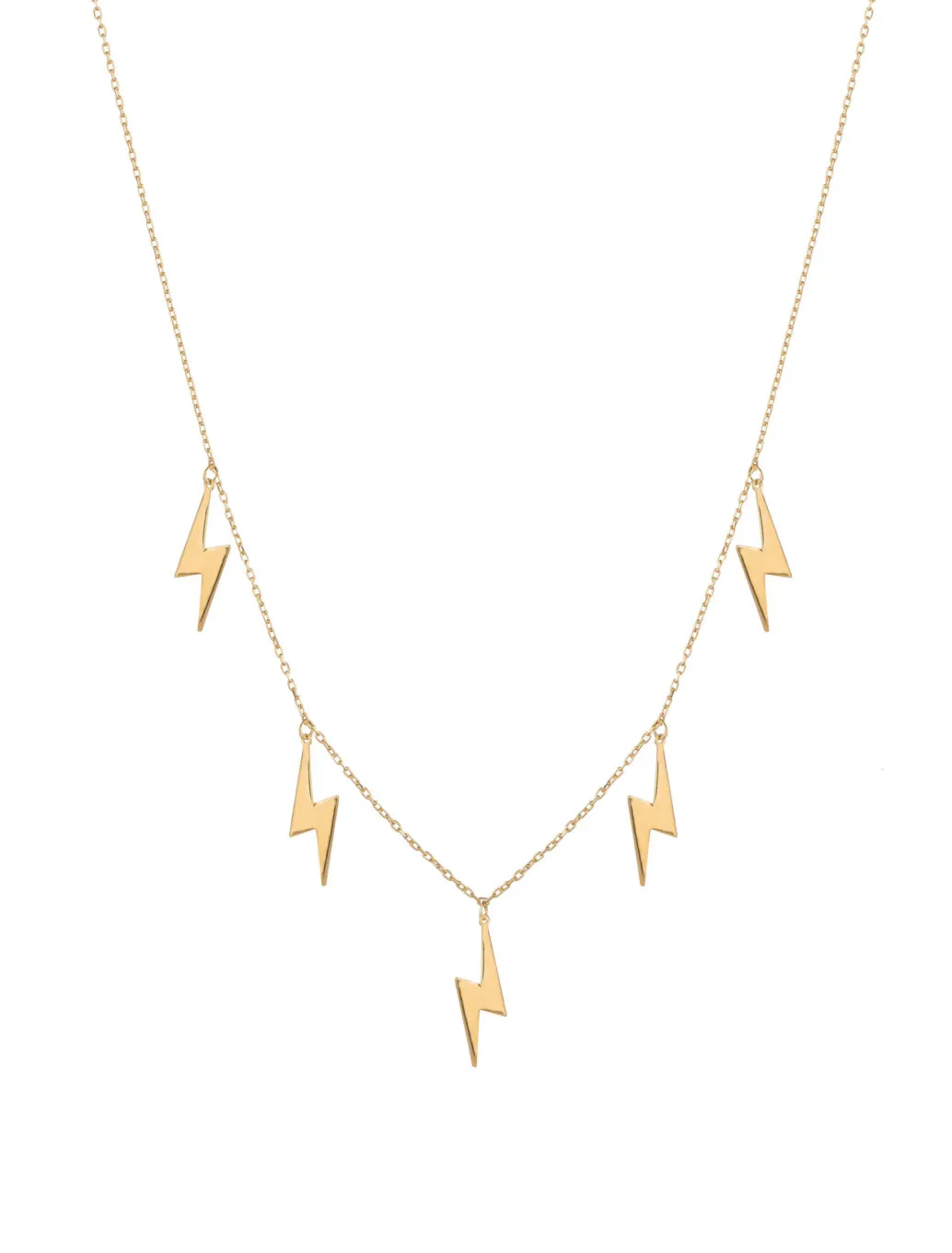 18K Gold Lightning Charm Necklace