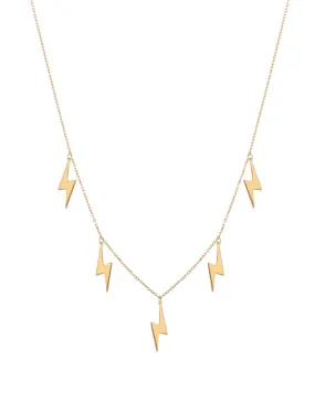 18K Gold Lightning Charm Necklace