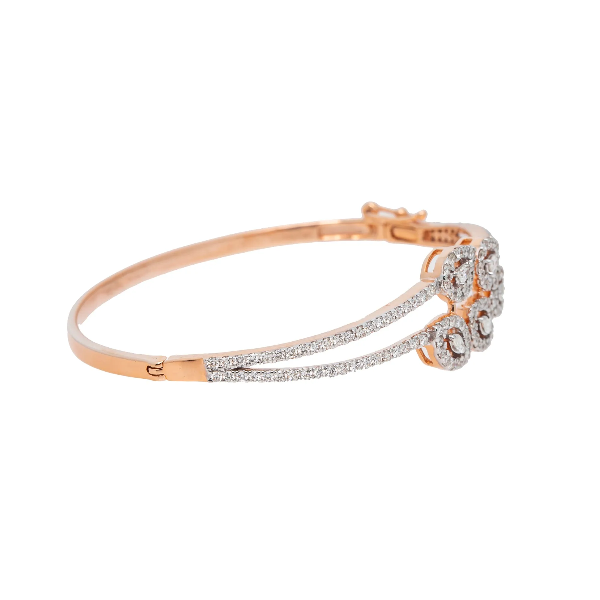 18K Rose Gold & 1.5ct Diamond Bangle (14.3gm)