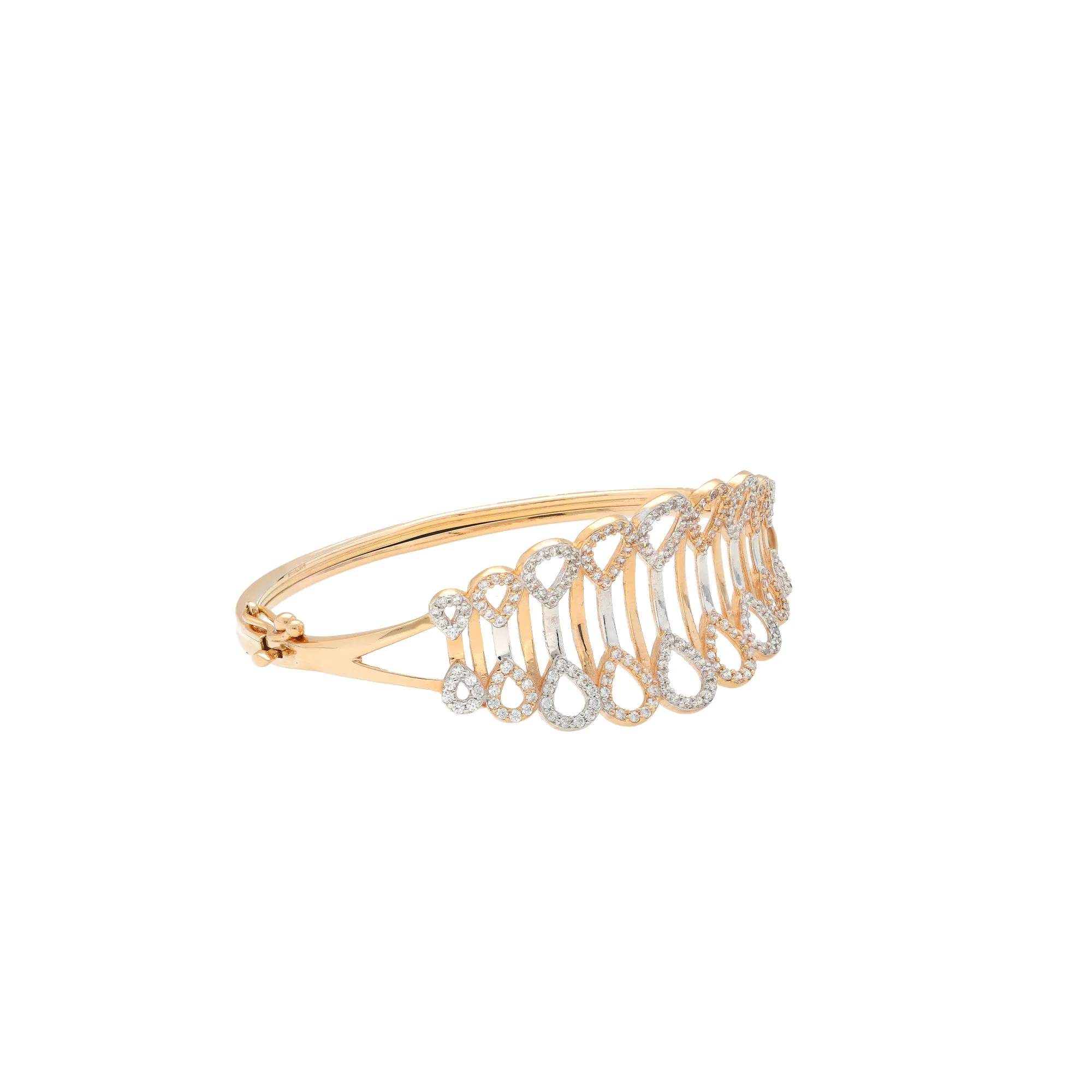 18K Rose Gold & CZ Bangle (13.4gm)