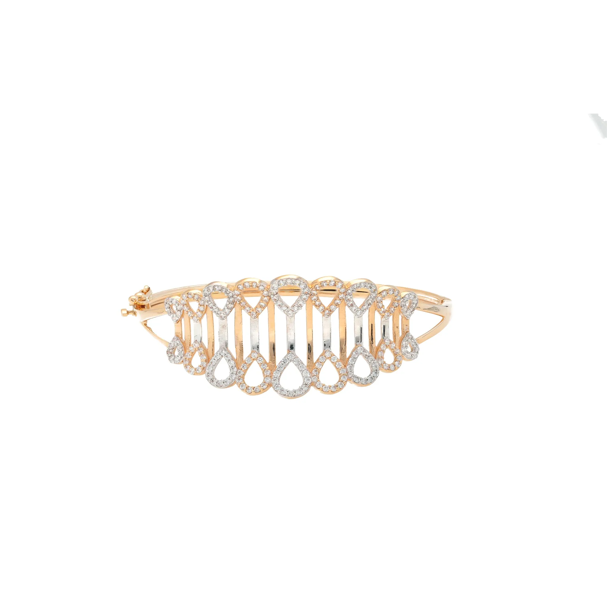 18K Rose Gold & CZ Bangle (13.4gm)