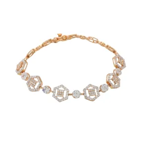 18K Rose Gold & CZ Bracelet (10.3gm)