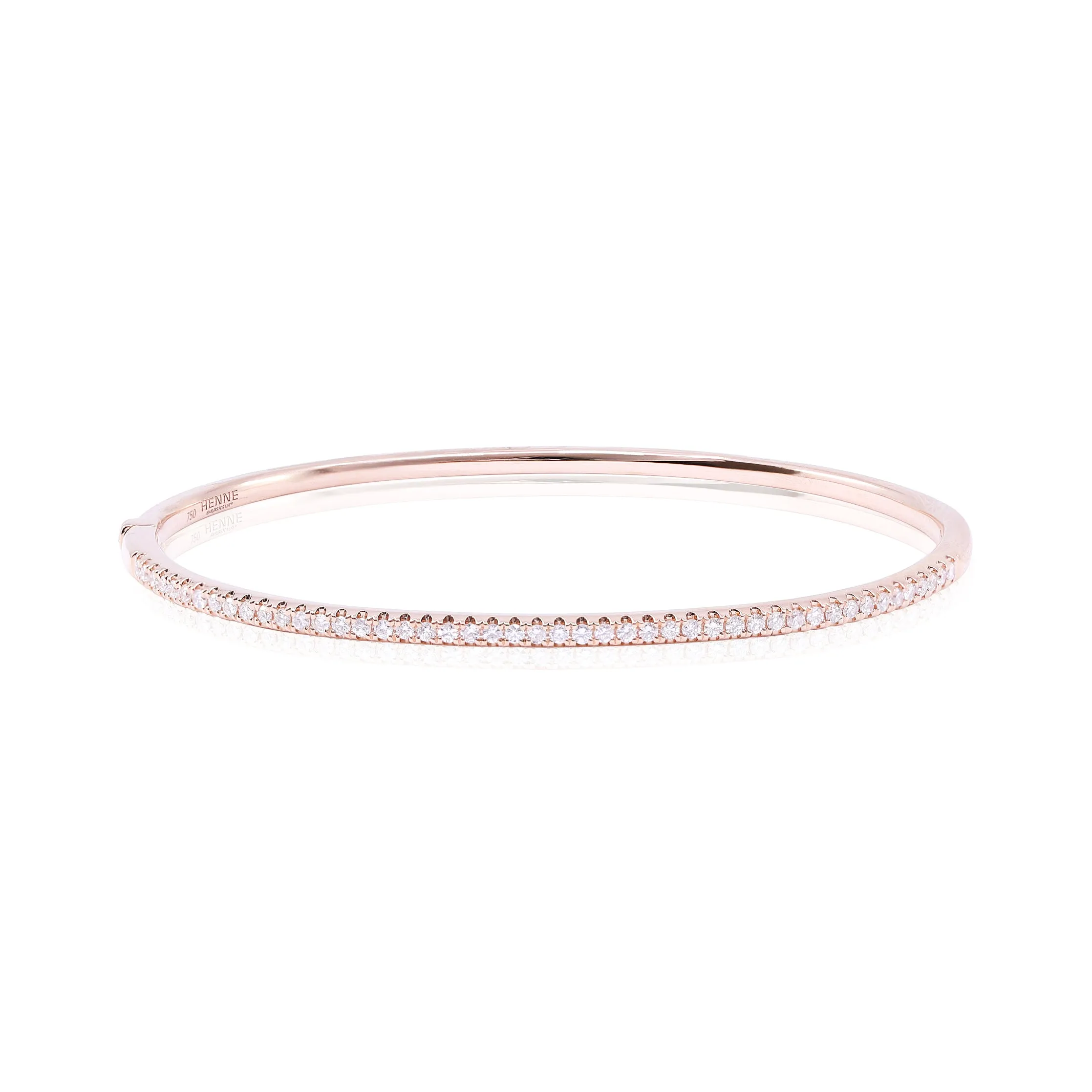 18K ROSE GOLD PAVE DIAMOND BANGLE BRACELET - 0.50CTW