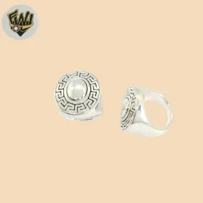 (2-5071) 925 Sterling Silver - Chunky Greek Ring.