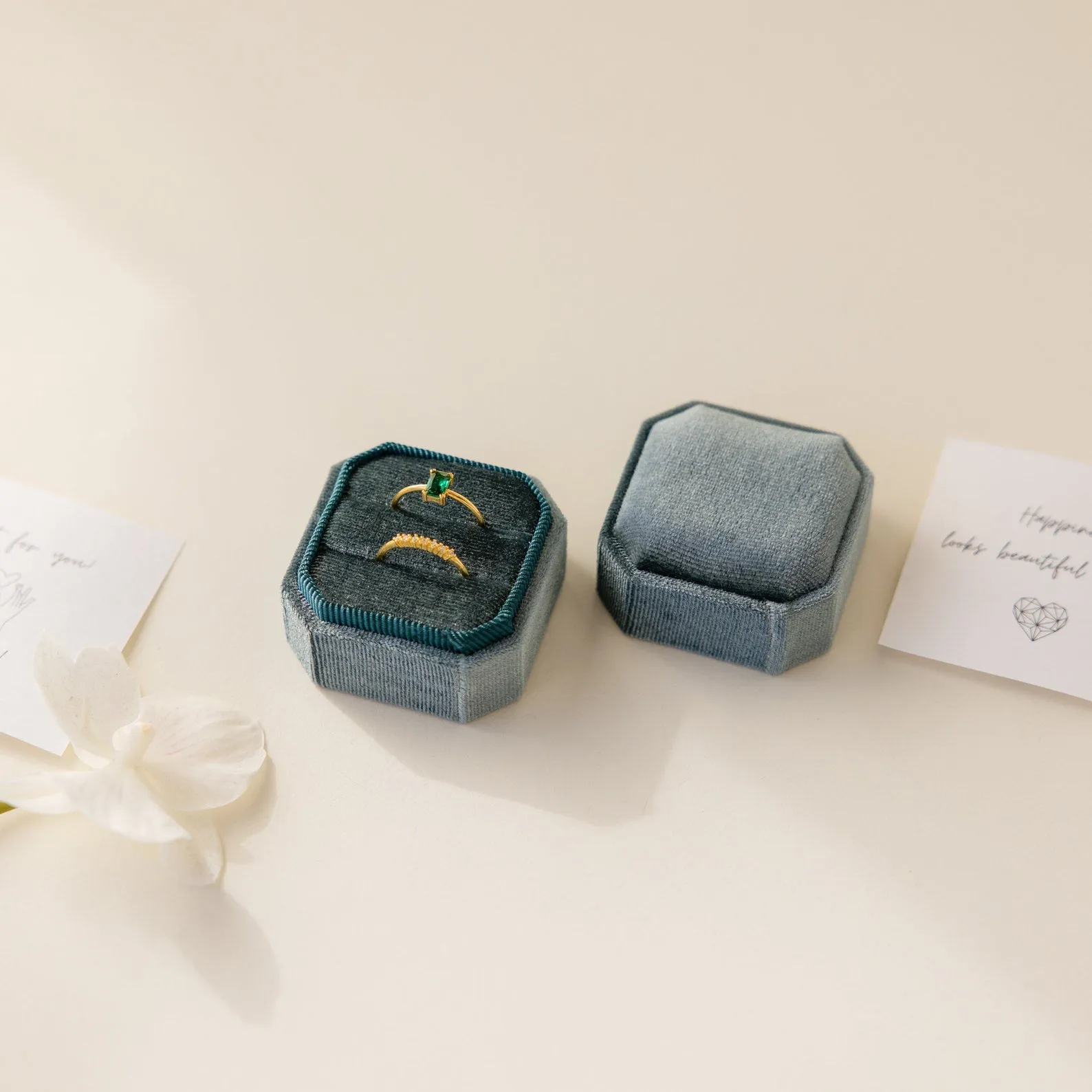 2 Slot Velvet Ring Box