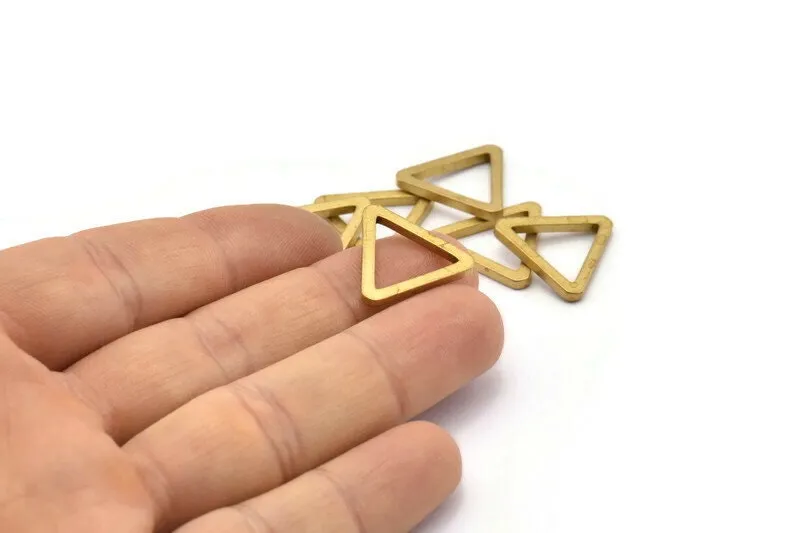 20mm Triangle Charm - 12 Raw Brass Triangles (19x2mm) D0016