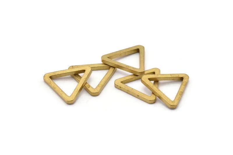 20mm Triangle Charm - 12 Raw Brass Triangles (19x2mm) D0016