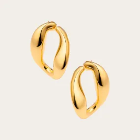 22K Gold Plated Chunky Chain Hoop Earrings