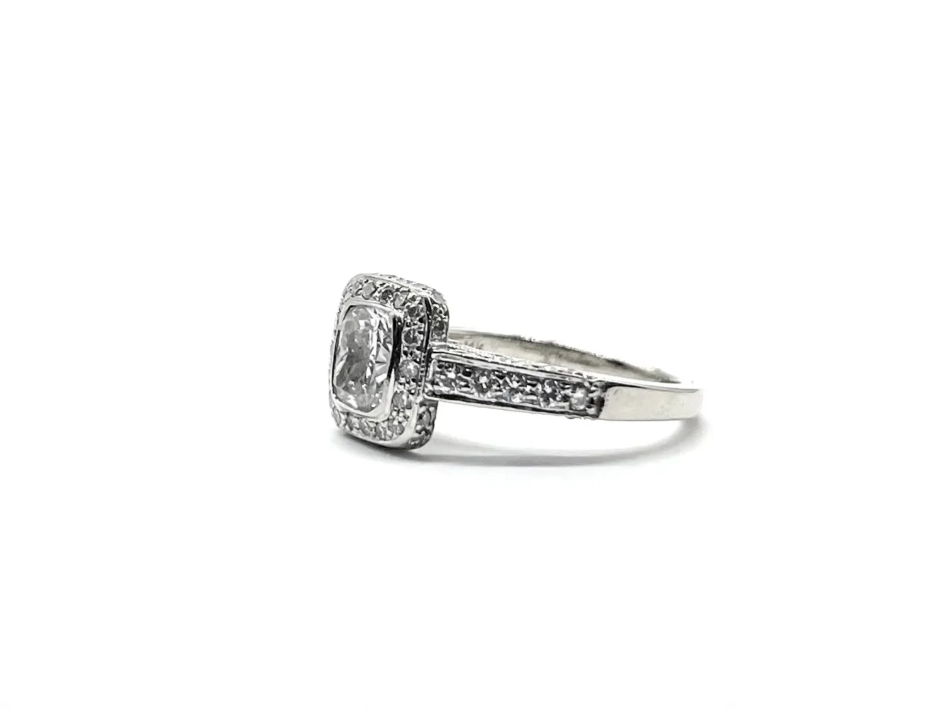 2ctw Cushion Cut Diamond Halo Ring