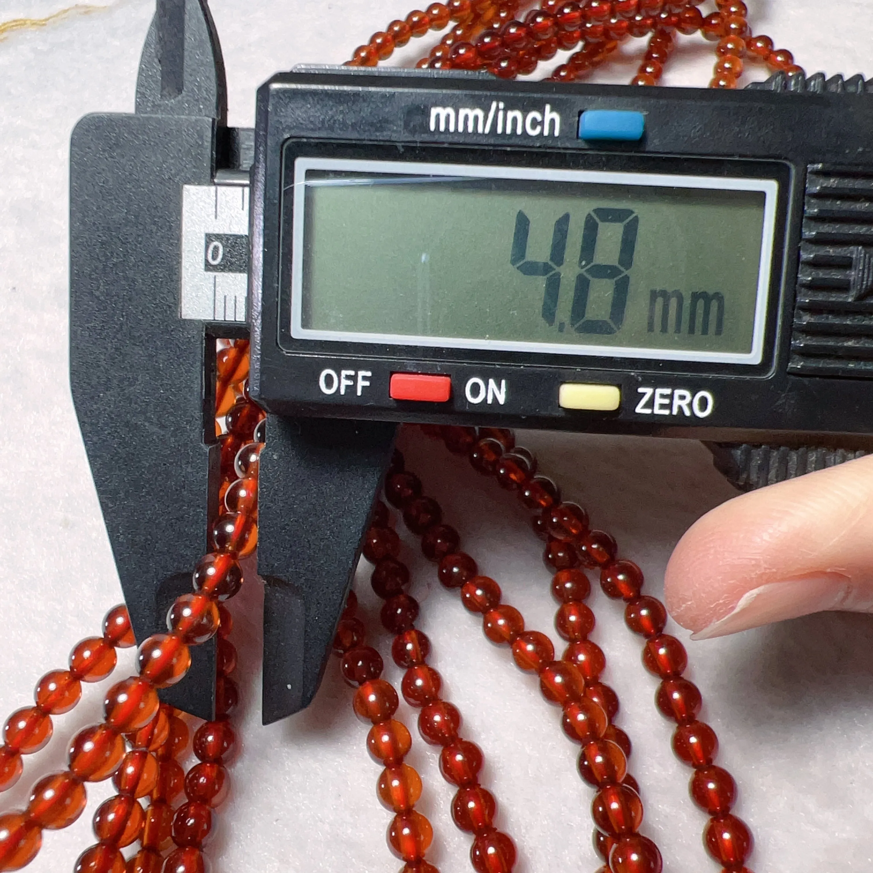 3-Wraps 4.8mm Natural High-clarity Spessartine Orange Garnet Beaded Bracelets for DIY Jewelry Project