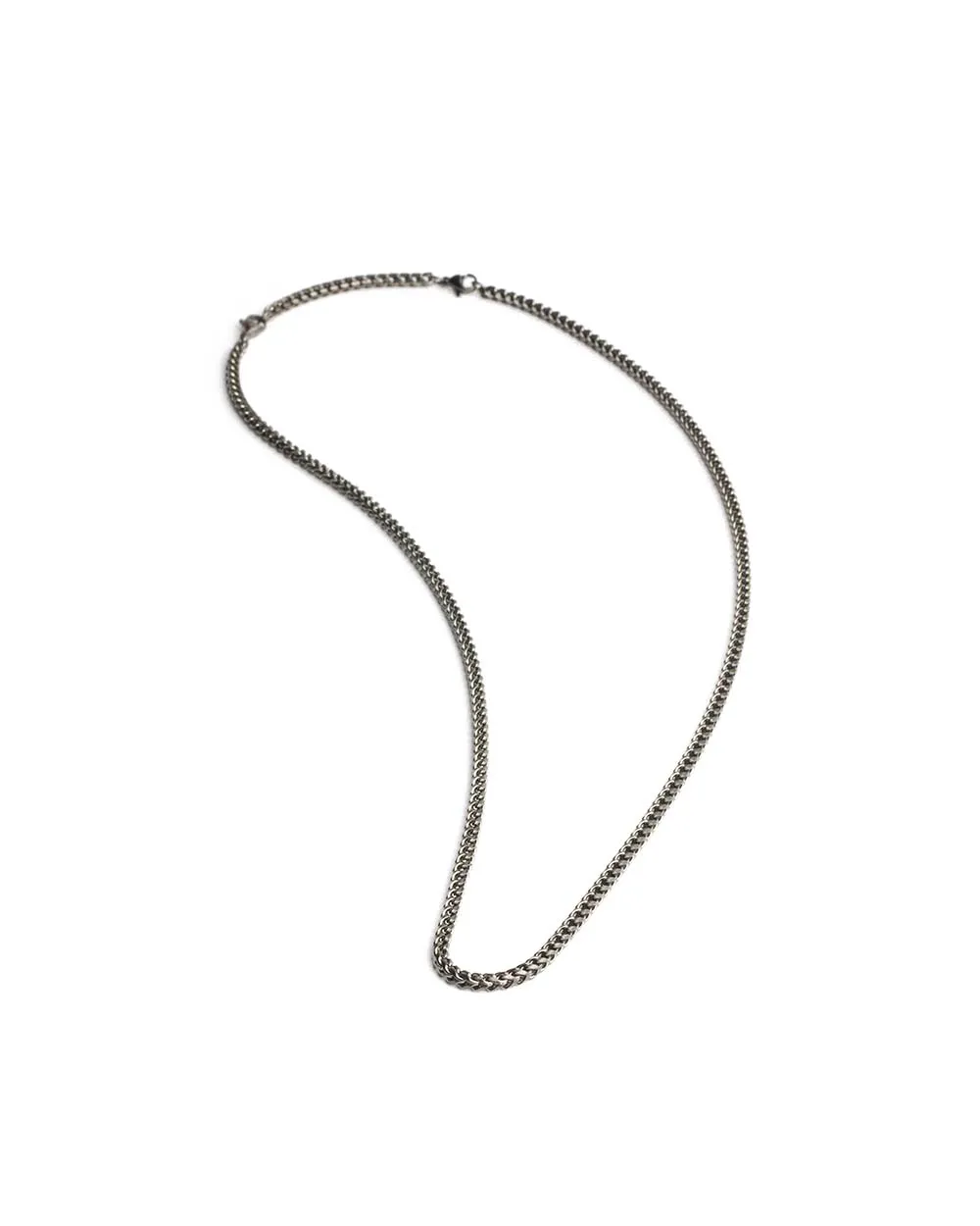 3mm foxtail necklace in stainless steel with dark plated finish