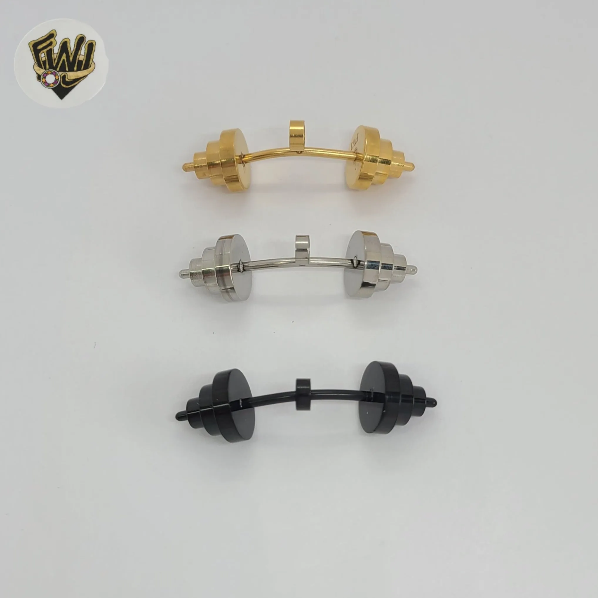 (4-2087) Stainless Steel - Dumbbell Pendants.