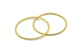 44mm Circle Connectors, 4 Raw Brass Circle Connectors (44x2x2mm) N1738