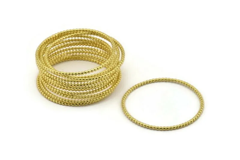 44mm Circle Connectors, 4 Raw Brass Circle Connectors (44x2x2mm) N1738