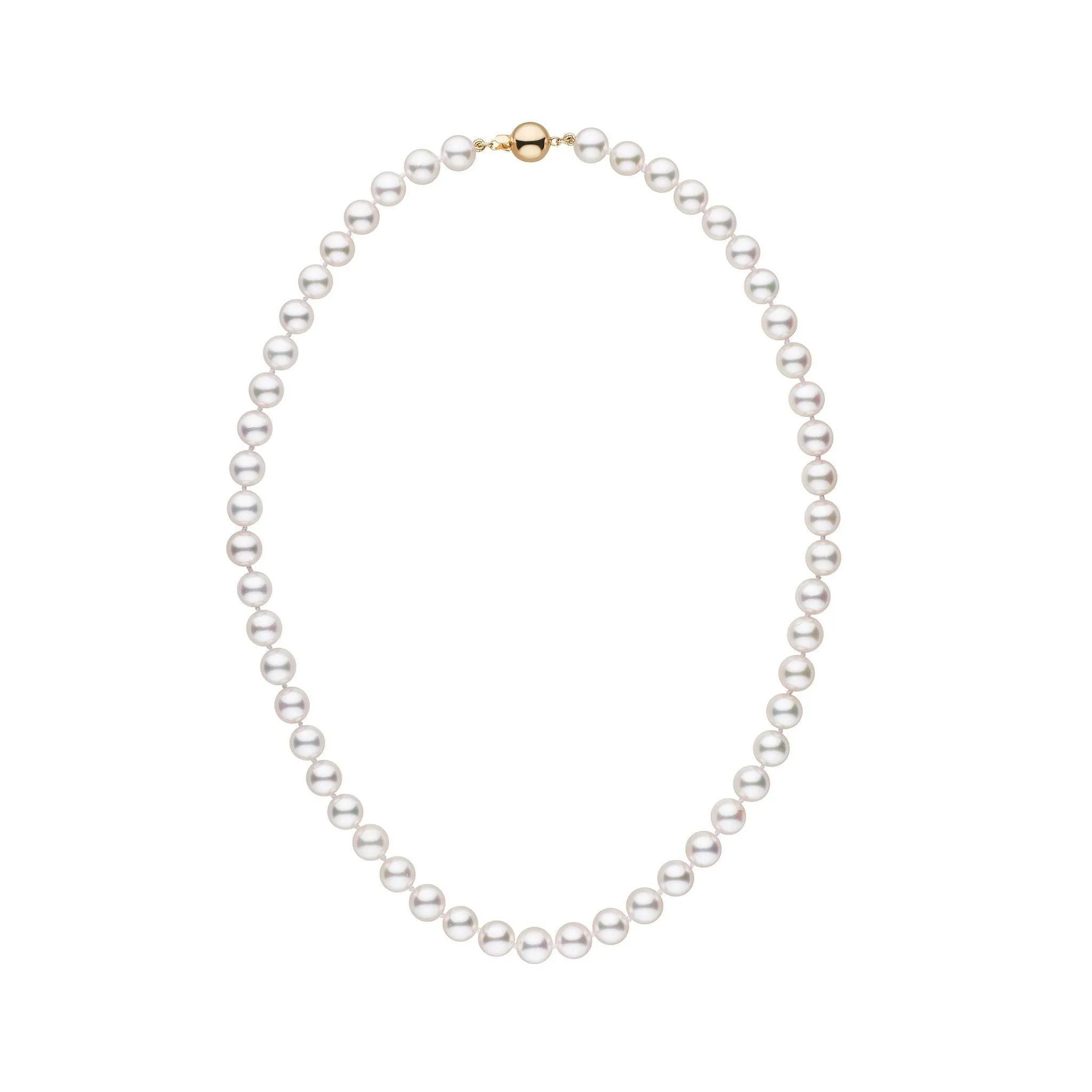 7.0-7.5 mm White Akoya 16 inch AAA Pearl Necklace