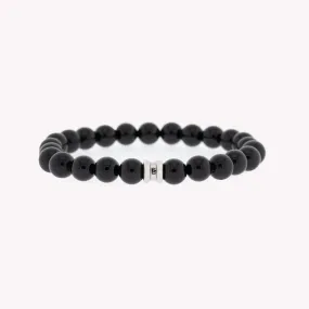 8mm Round Gemstone Bracelet Night Black