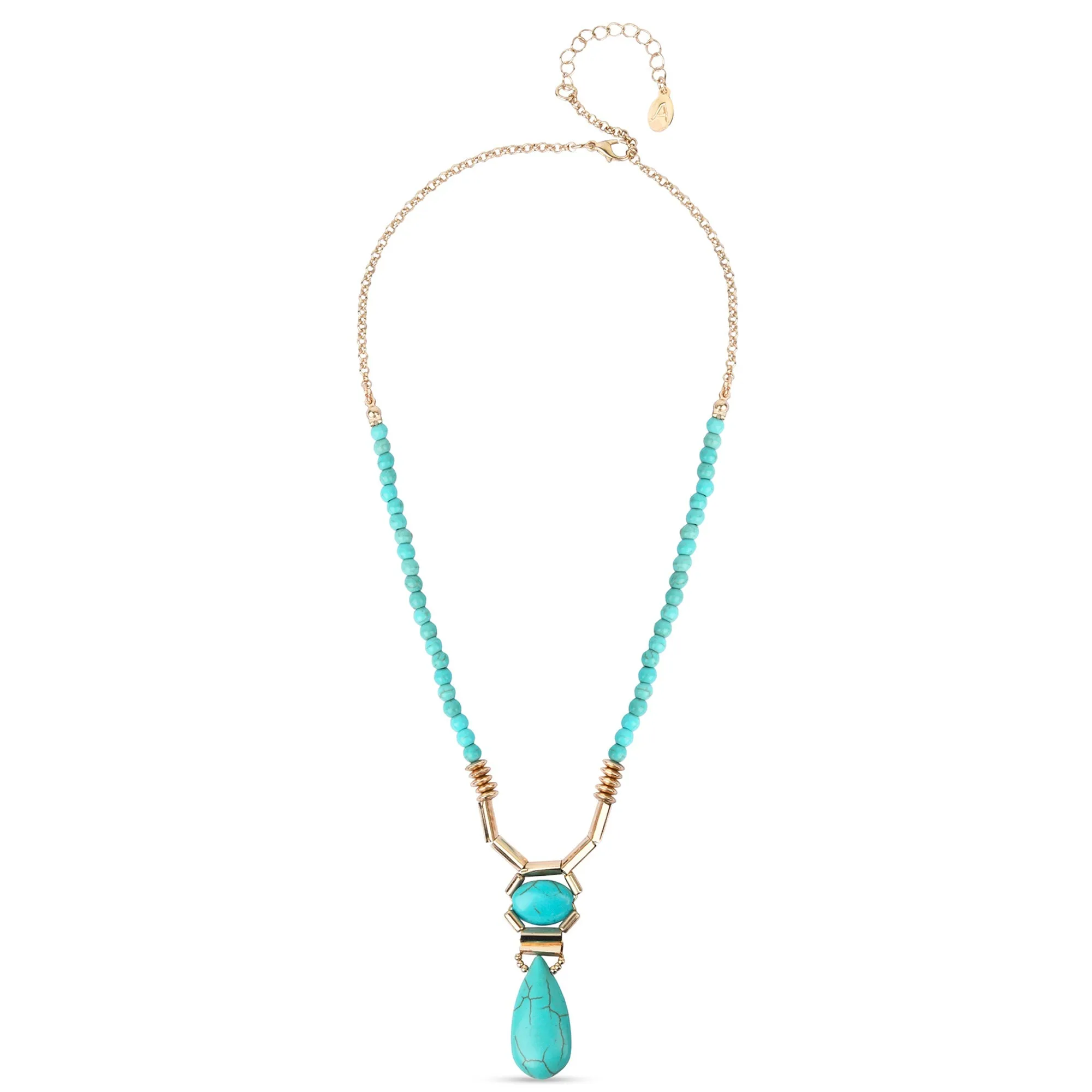 Accessorize London Women's Semi-Precious Turquoise Beaded Pendant Necklace