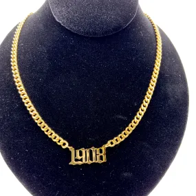 AKA 1908 Gold Number Necklace