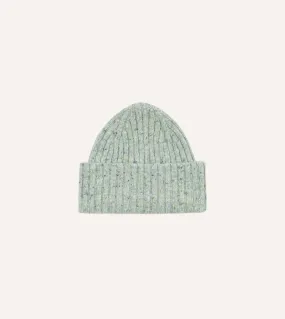 ALD / Drake's Grey Donegal Ribbed Knit Beanie