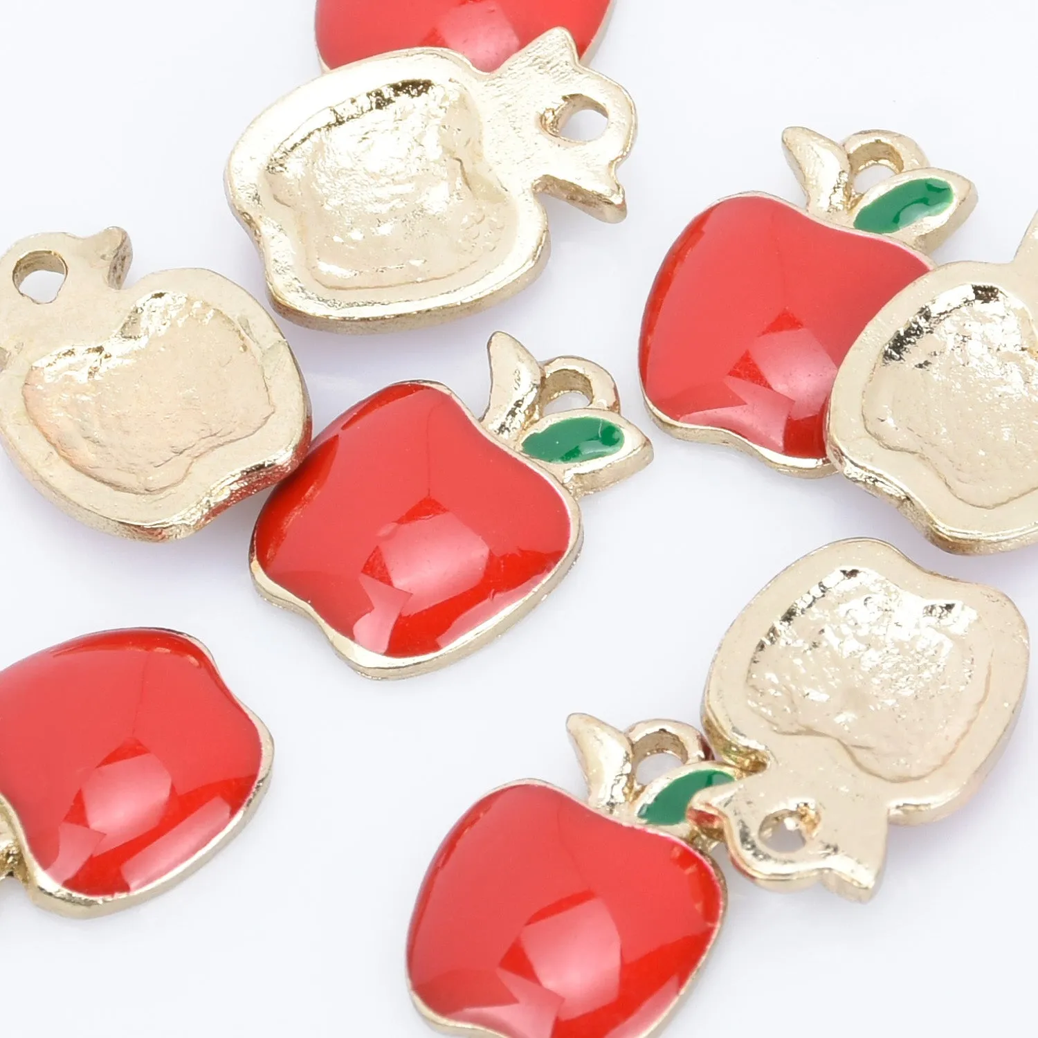 Alloy Fruit pendant watermelon/red apple/stereoscopic Strawberry/banana/cherry/pineapple shape Enamel Charms DIY Jewelry Accessories 20pcs 102790