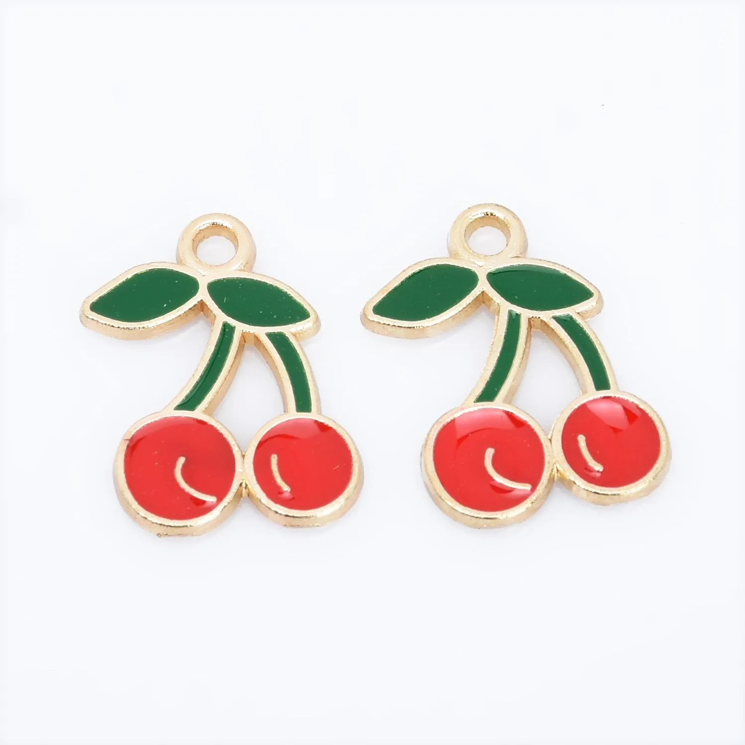 Alloy Fruit pendant watermelon/red apple/stereoscopic Strawberry/banana/cherry/pineapple shape Enamel Charms DIY Jewelry Accessories 20pcs 102790