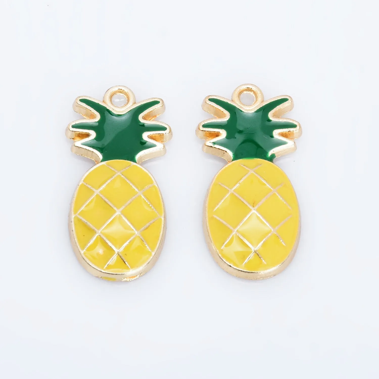 Alloy Fruit pendant watermelon/red apple/stereoscopic Strawberry/banana/cherry/pineapple shape Enamel Charms DIY Jewelry Accessories 20pcs 102790