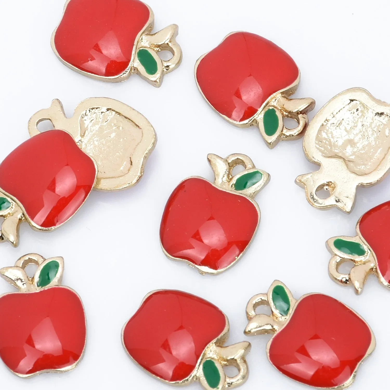 Alloy Fruit pendant watermelon/red apple/stereoscopic Strawberry/banana/cherry/pineapple shape Enamel Charms DIY Jewelry Accessories 20pcs 102790