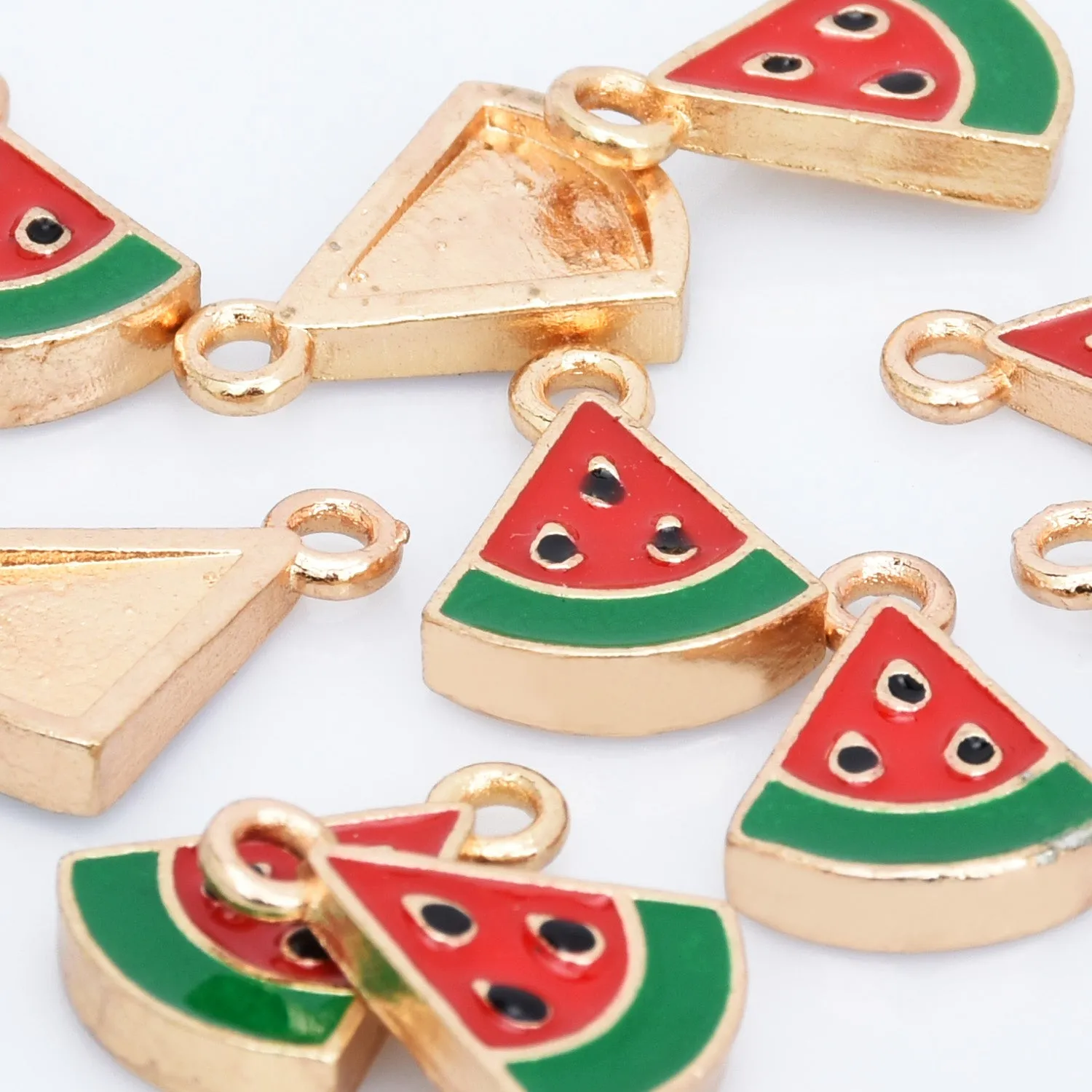 Alloy Fruit pendant watermelon/red apple/stereoscopic Strawberry/banana/cherry/pineapple shape Enamel Charms DIY Jewelry Accessories 20pcs 102790