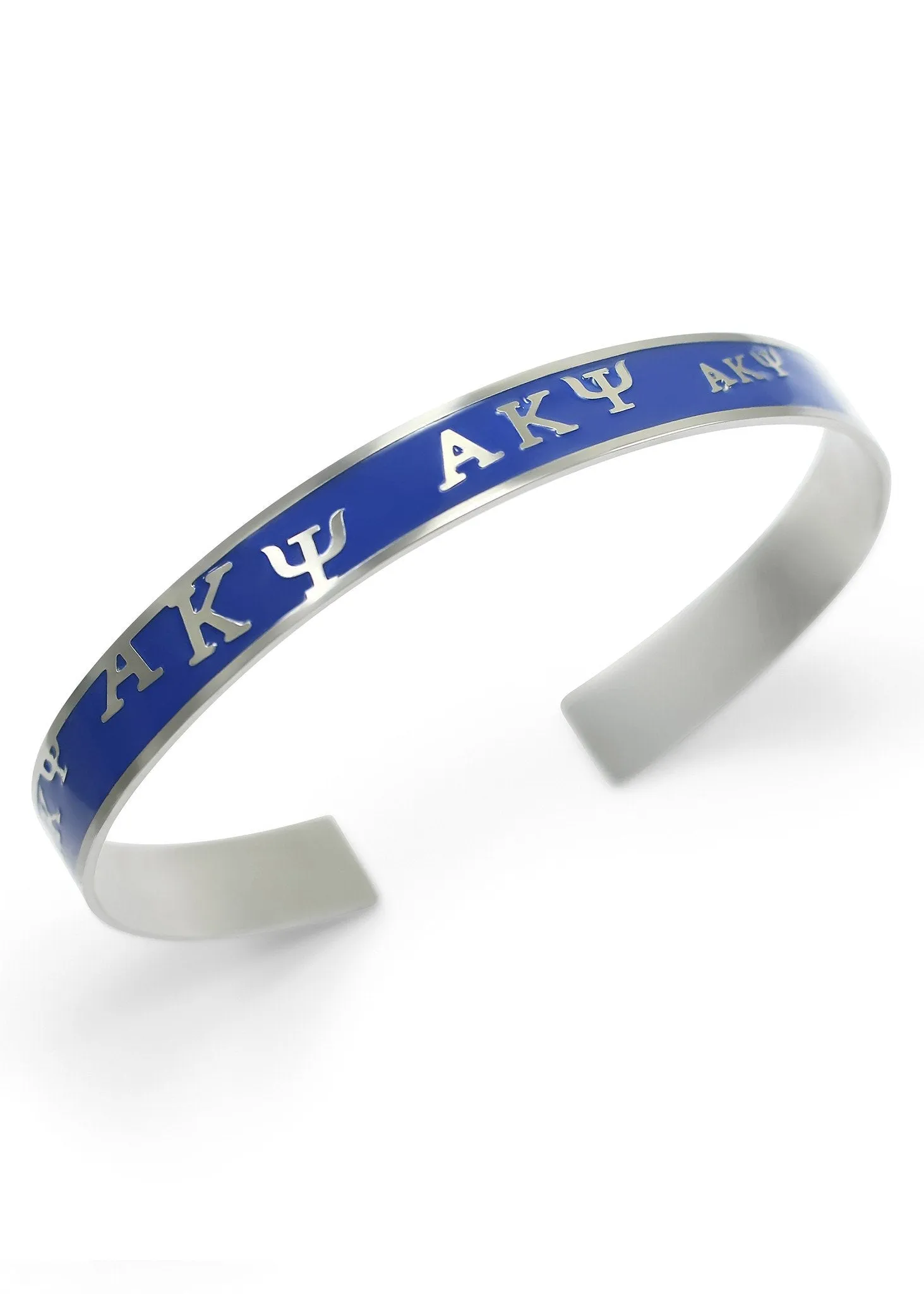 Alpha Kappa Psi Bangle Cuff Bracelet (Blue)