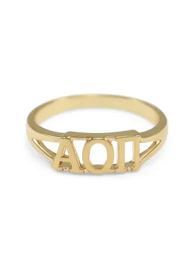 Alpha Omicron Pi Sunshine Gold Ring