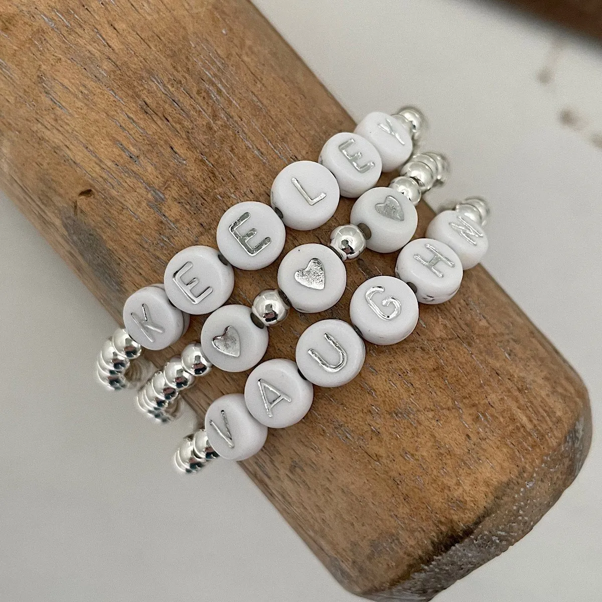 Alphabet Bead Bracelet Sterling Silver