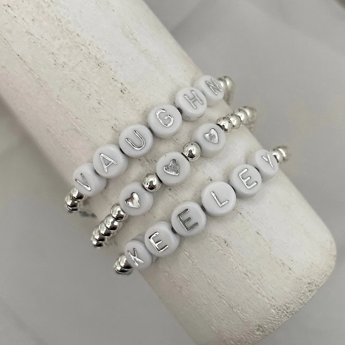 Alphabet Bead Bracelet Sterling Silver