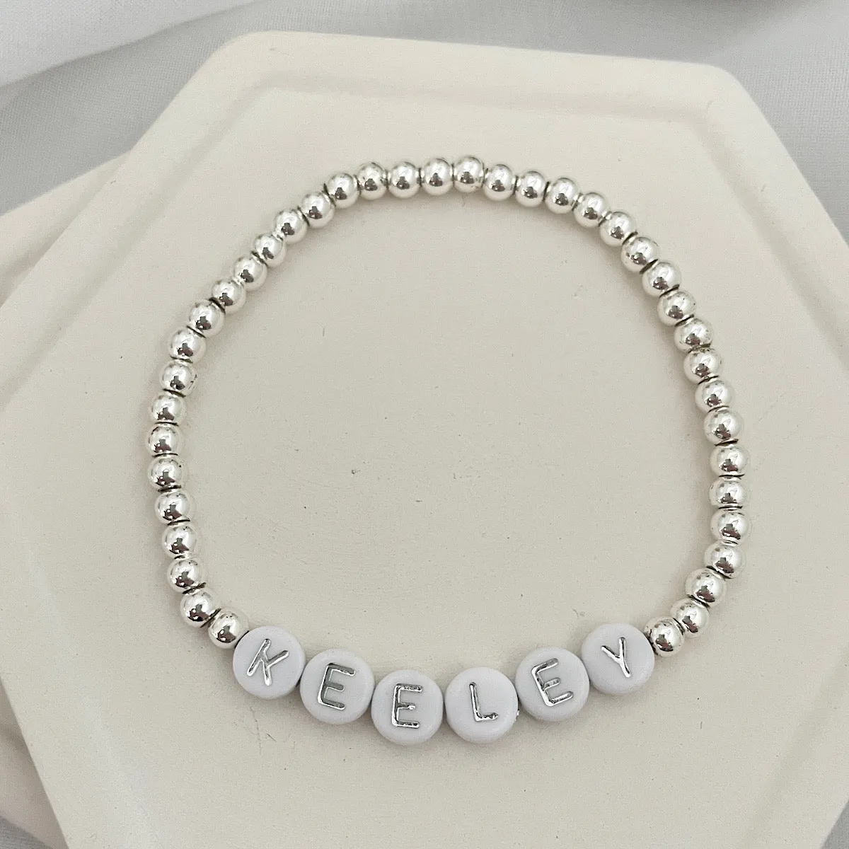 Alphabet Bead Bracelet Sterling Silver