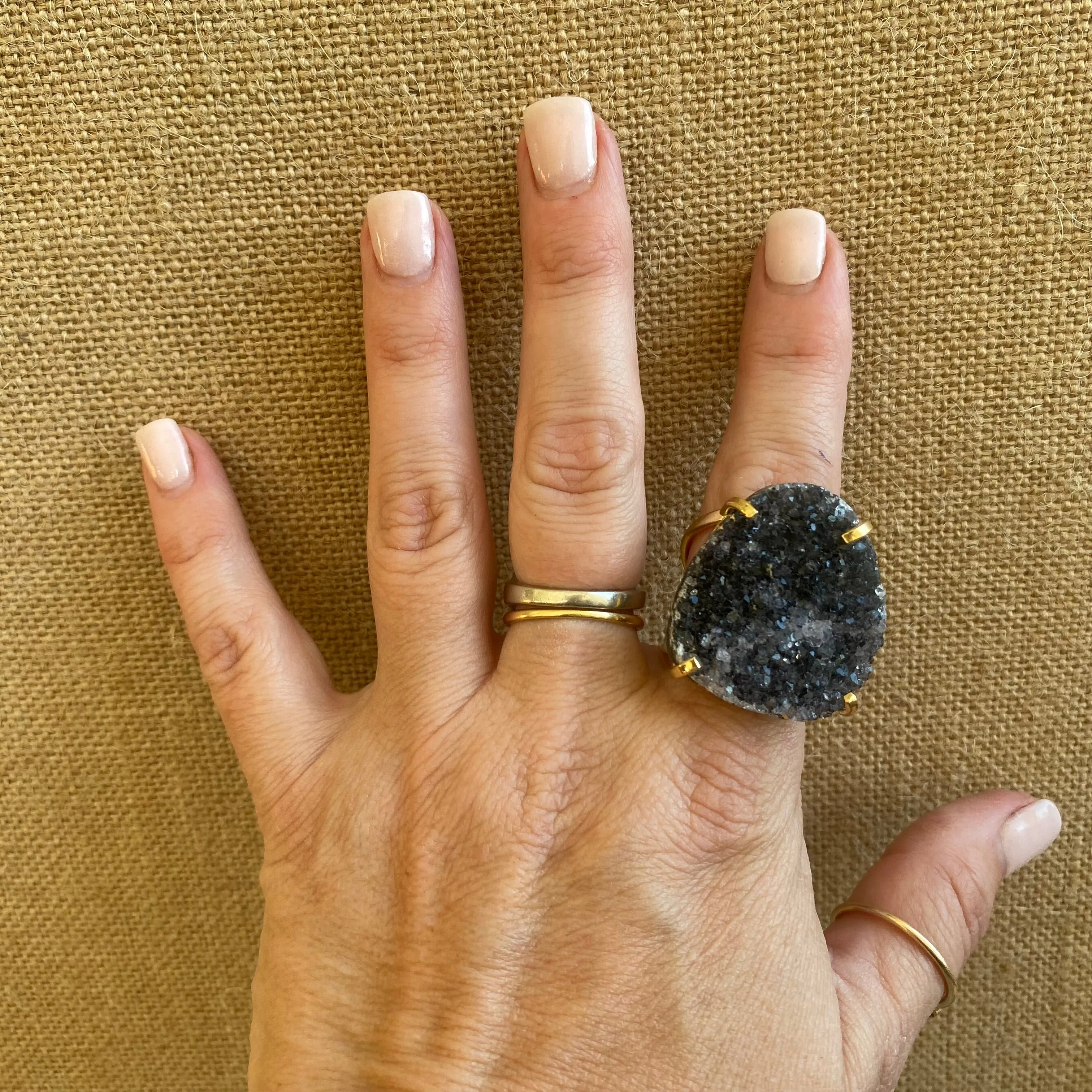 Amethyst Druzy Ring #63