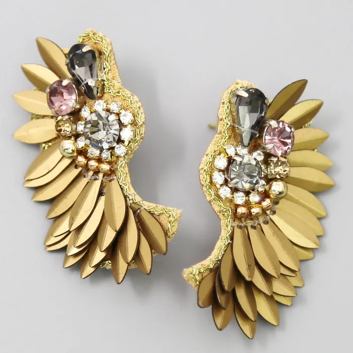 Angel Wings Sequin Drop Earrings