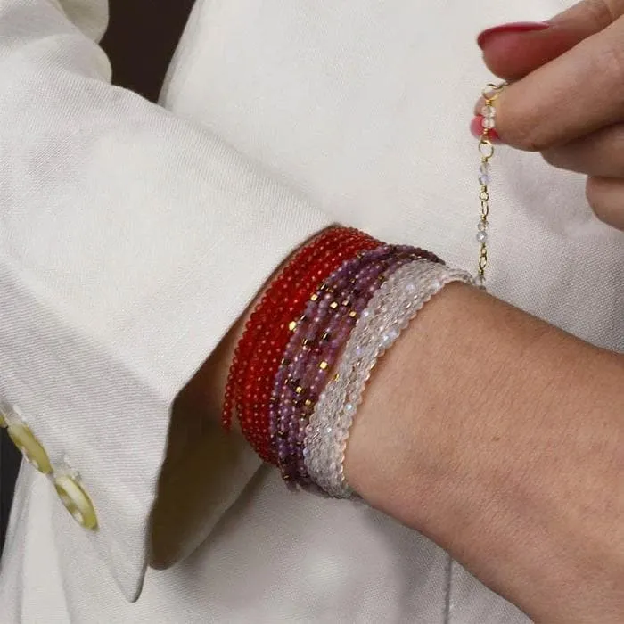 Anne Sportun 18K Yellow Gold Red Carnelian Bead Bracelet