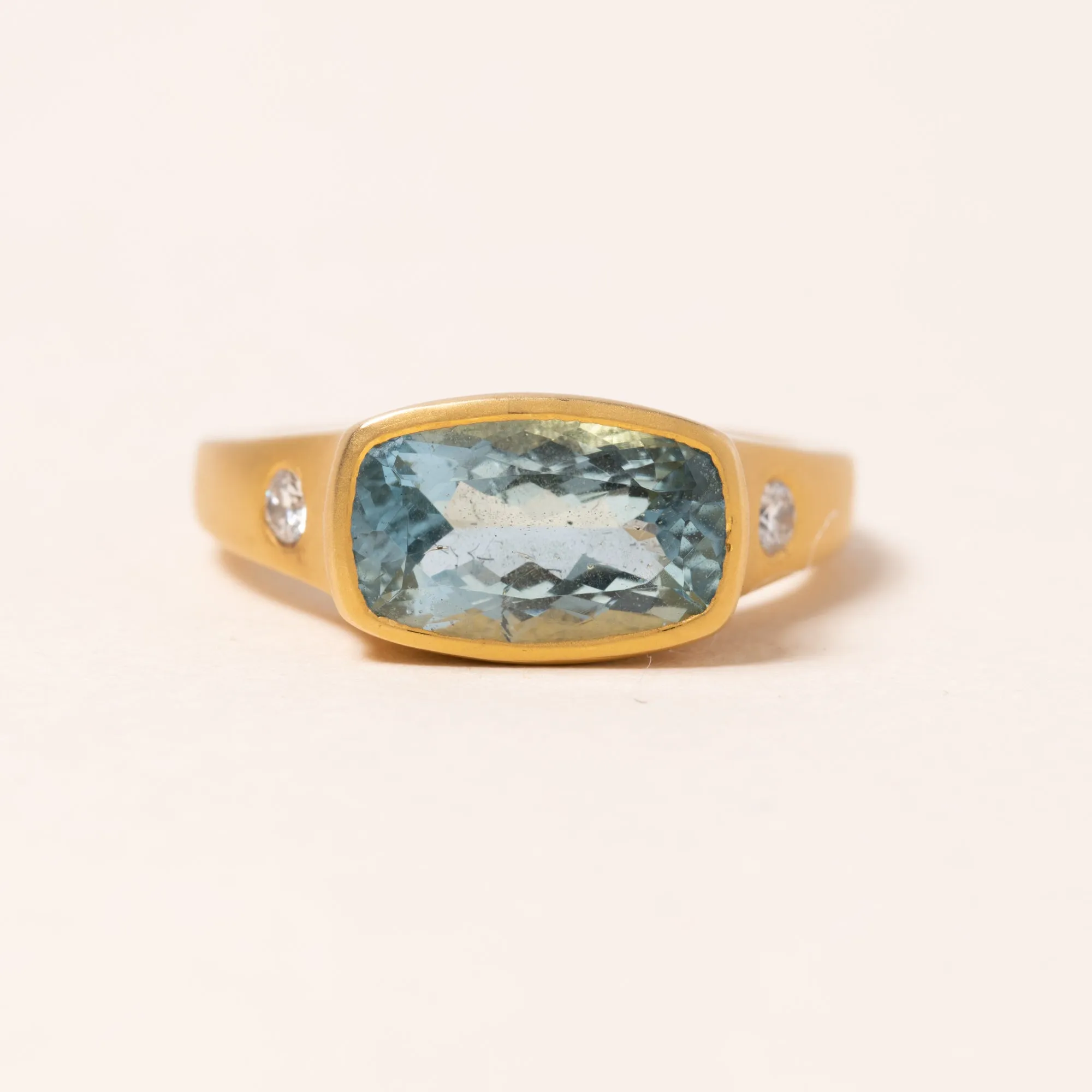 Aquamarine in Gold Ring