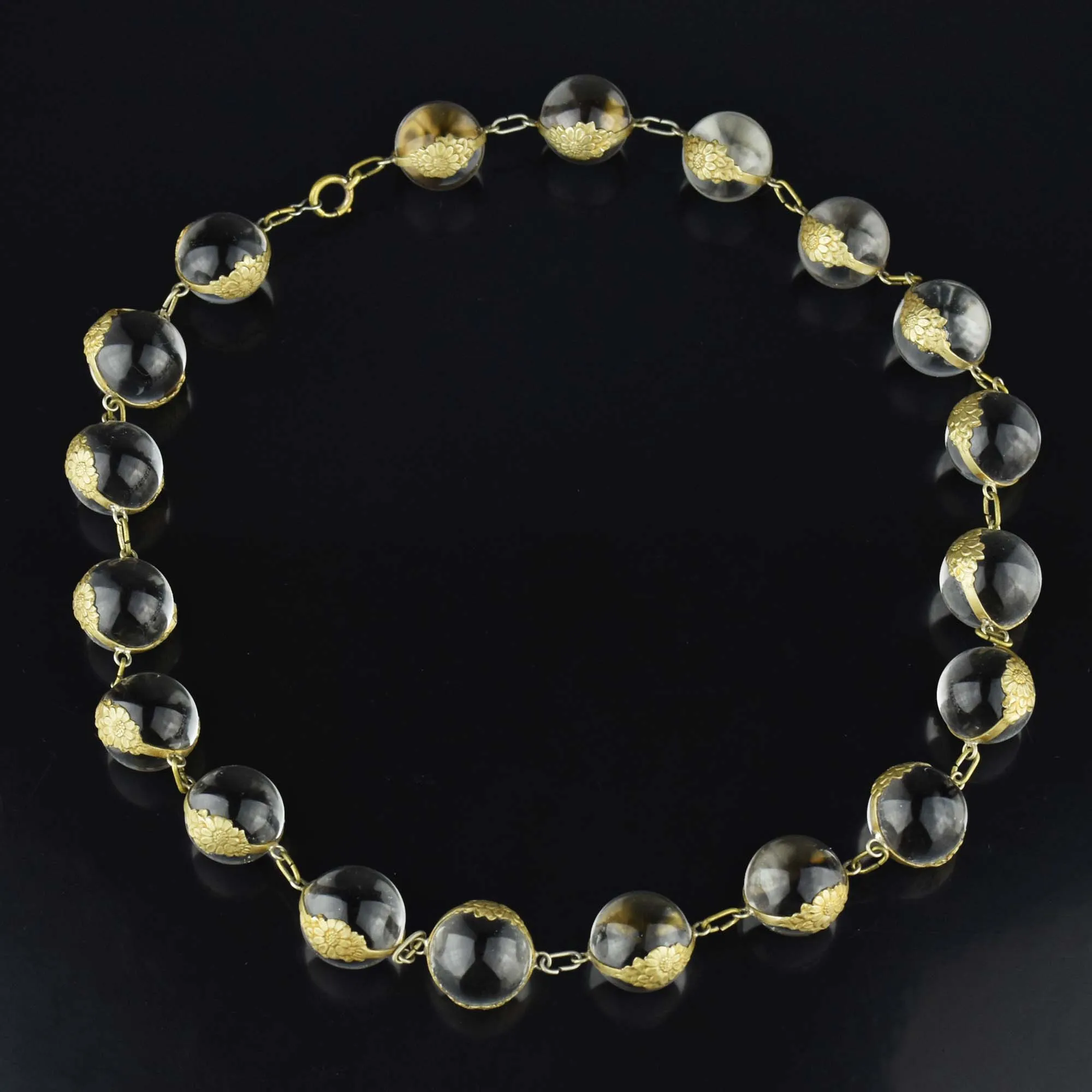 Art Deco Pools of Light Rock Crystal Necklace