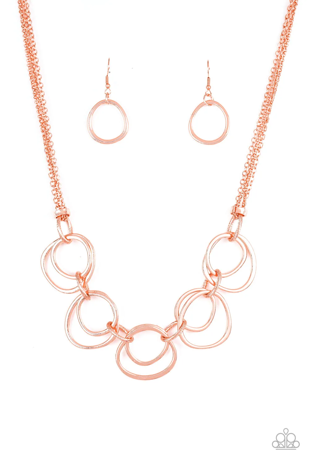 Asymmetrical Adornment - Copper Paparazzi Necklace